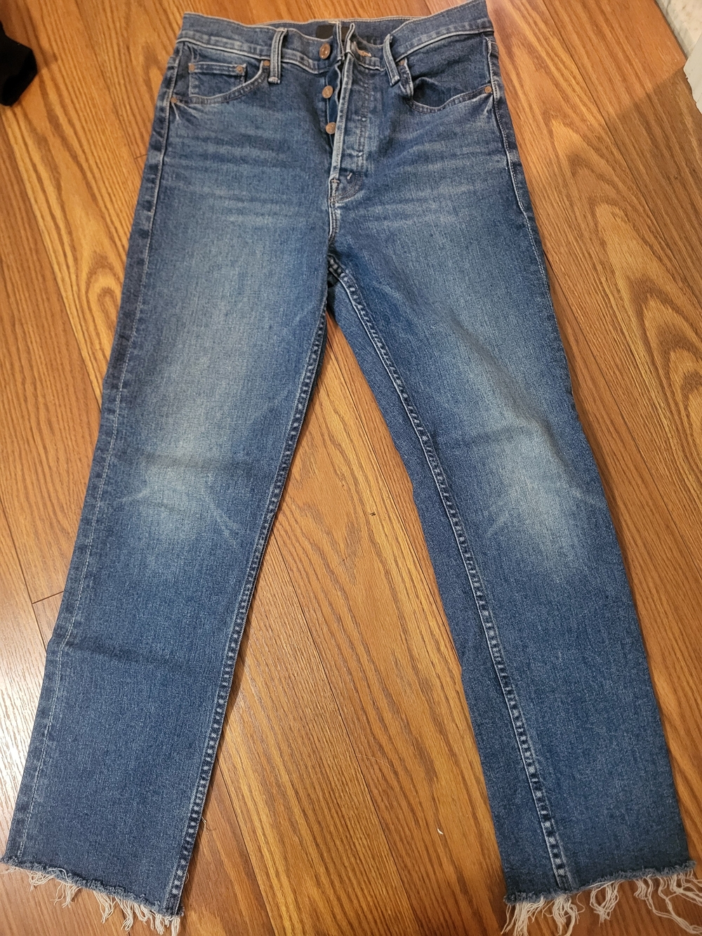 MOTHER Womens Slim Jeans in Faded Blue Wash
